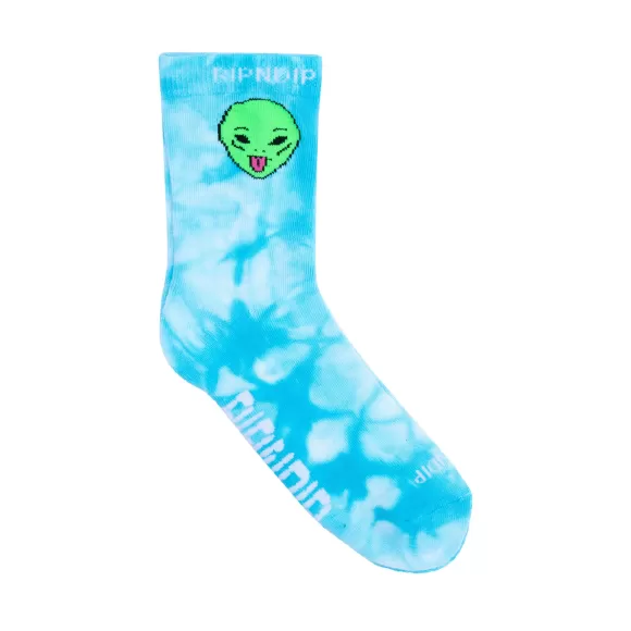 Ripndip Shop All Socks | We Out Here Mid Socks Light Blue Tie Dye