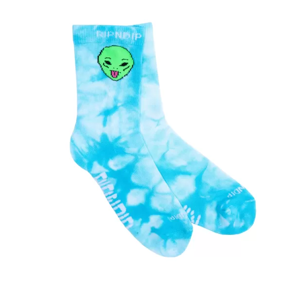 Ripndip Shop All Socks | We Out Here Mid Socks Light Blue Tie Dye