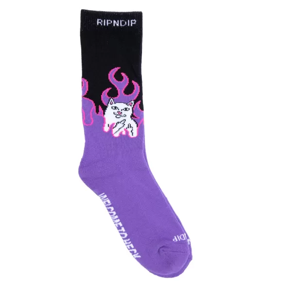 Ripndip Shop All Socks | Welcome To Heck Socks Black/Purple