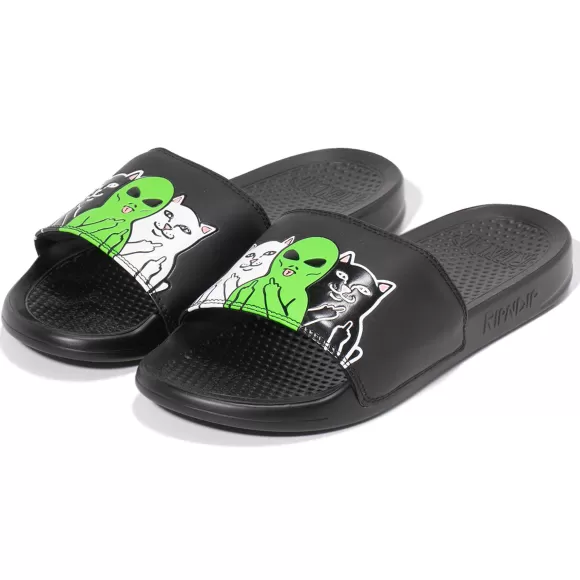 Ripndip Shoes | Whole Gang Slides Black