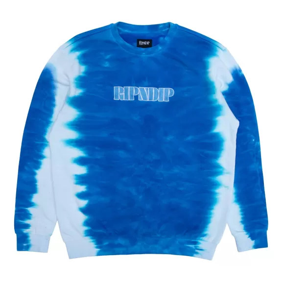 Ripndip Knits / Sweaters | Wilshire Embroidered Crewneck Blue Stripe Dye