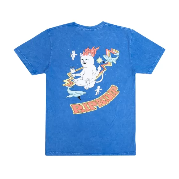 Ripndip Shorts Sleeve Tees | Zodiac Tee Cornflower Blue Mineral Wash