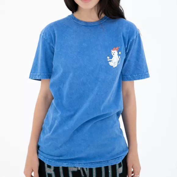 Ripndip Shorts Sleeve Tees | Zodiac Tee Cornflower Blue Mineral Wash